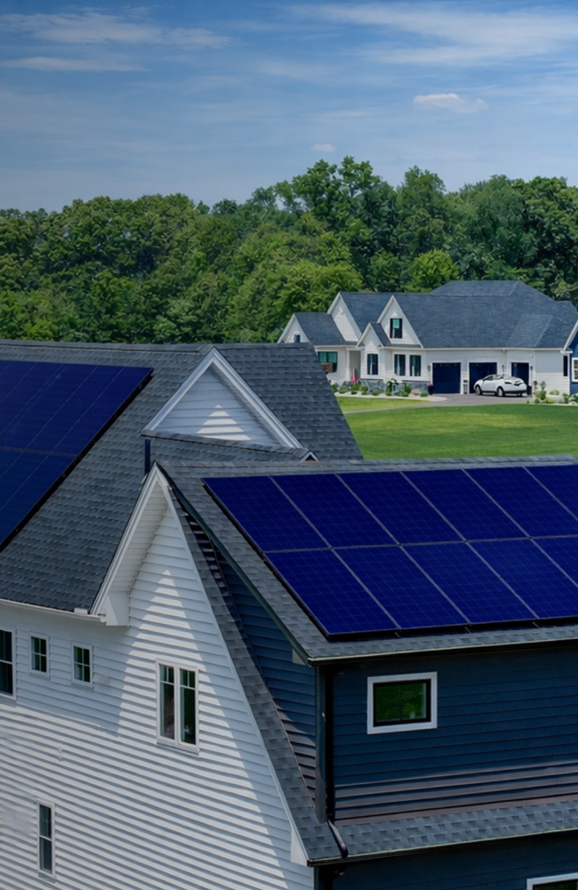Modern suburban home with solar panels 1